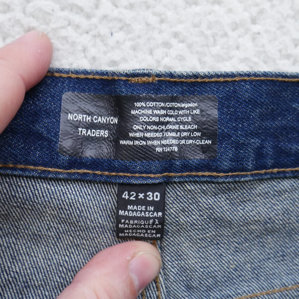 North Canyon Traders Jeans Mens 42x30 Blue Denim Straight Leg Classic Fit